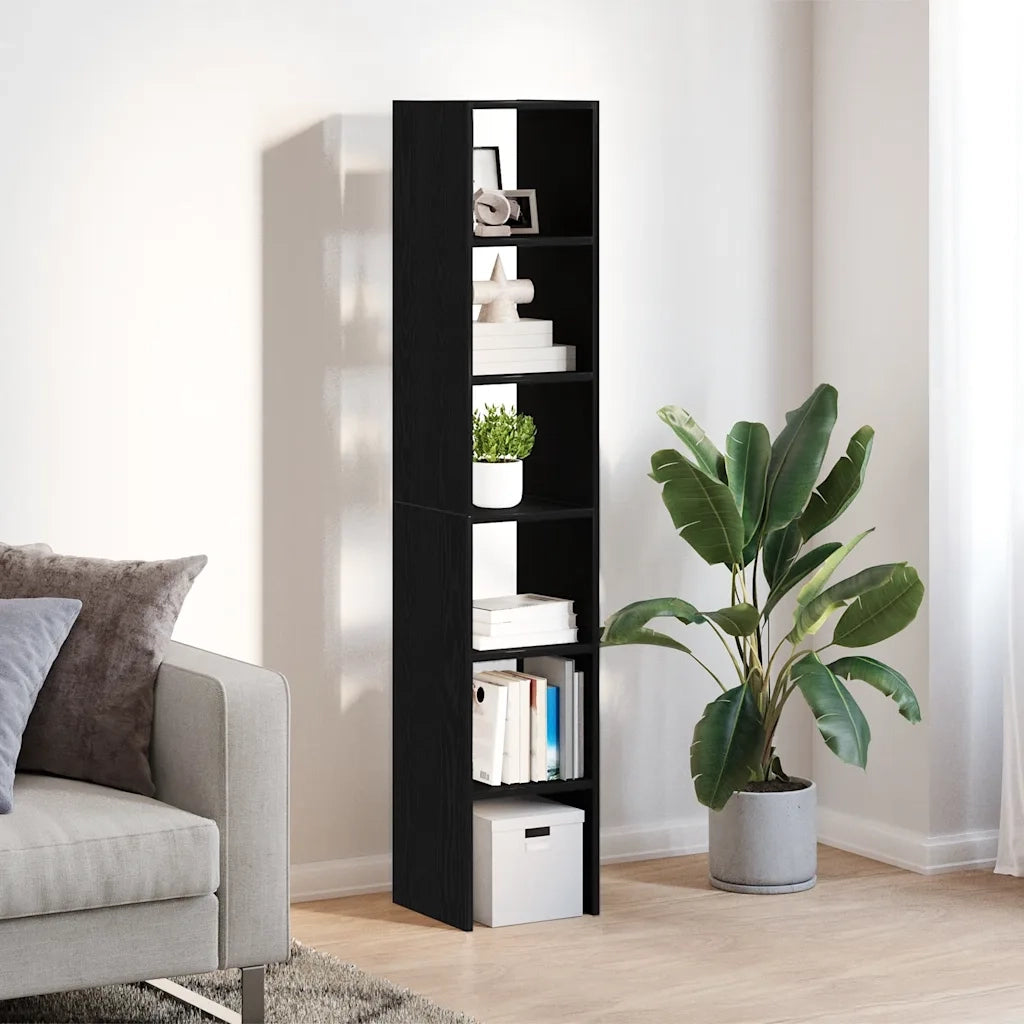 vidaXL Librerie 2 pz Impilabili Rovere Nero 30x30x80 cm in Truciolato