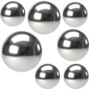 Set di palline da specchio in argento - decorazione in acciaio inossidabile senza giunti - pallina riflettente con buco - 7 pezzi - 4cm 6cm 8cm