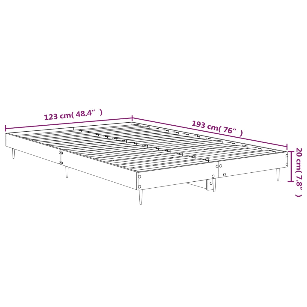 Giroletto senza Materasso Rovere Fumo 120x190 cm in Truciolato 832298