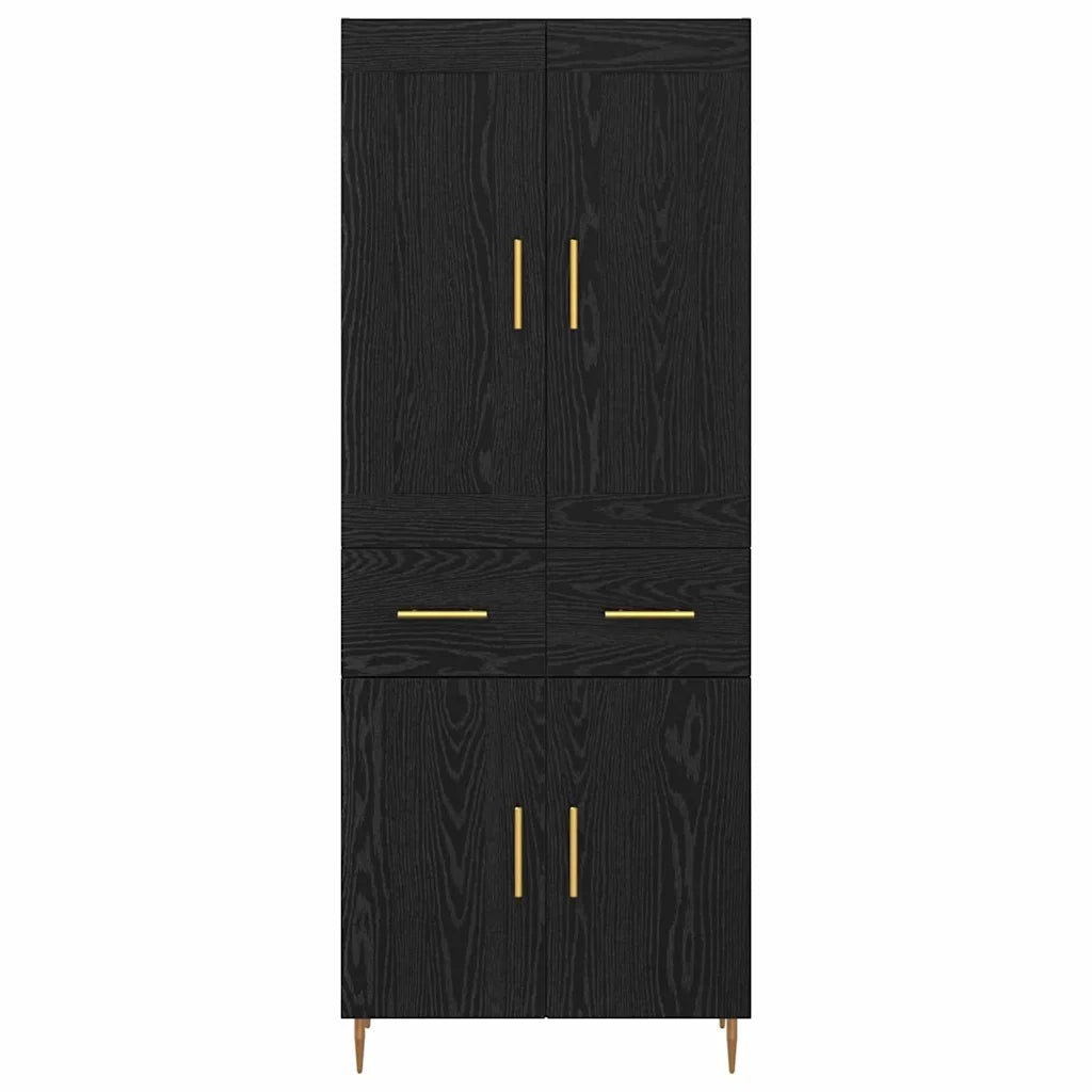 Credenza Rovere Nero 69,5 x 34 x 180 cm Legno multistrato 3416086