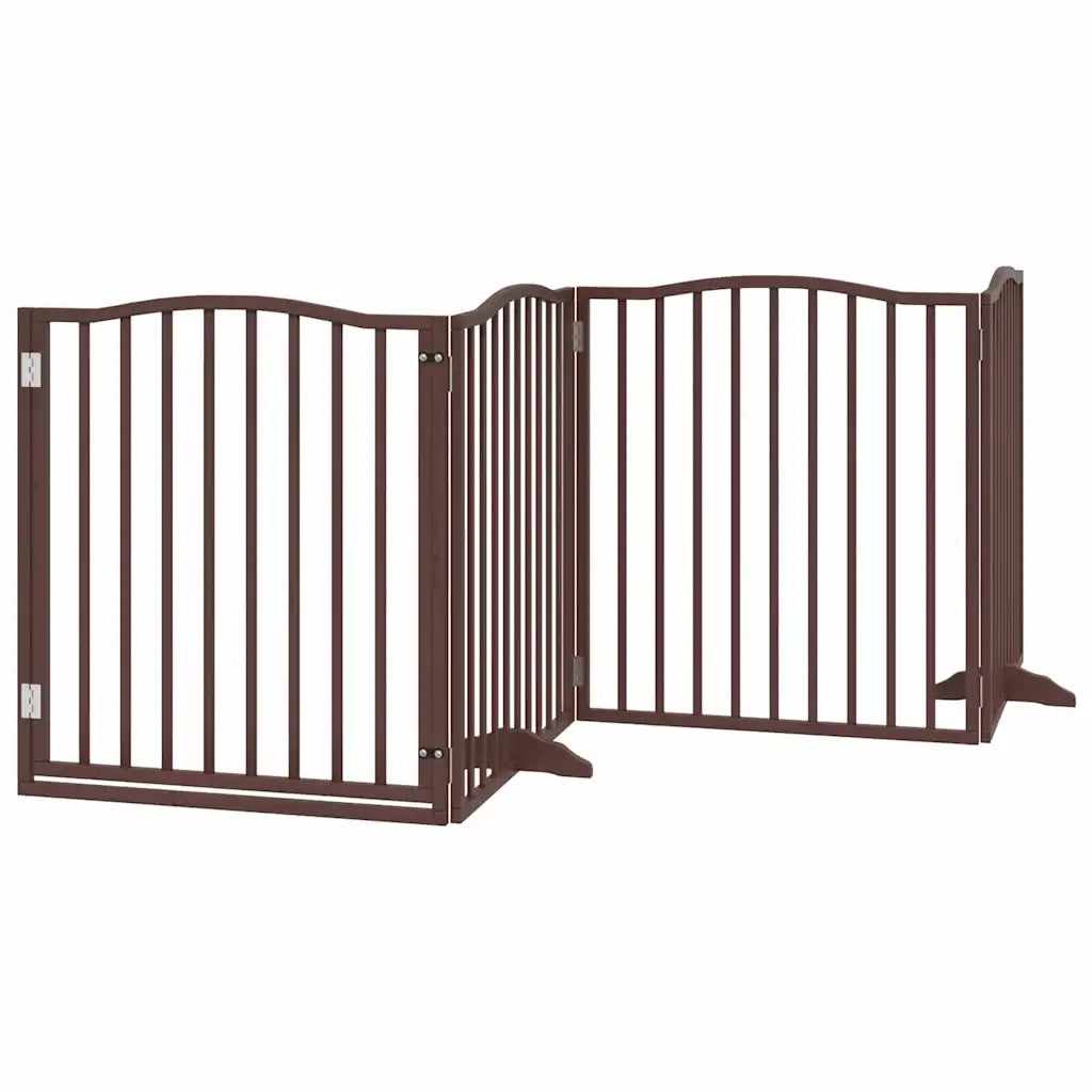 Cancello Cani Porta Pieghevole Marrone 8 Pannelli 640cm Pioppo 3155638