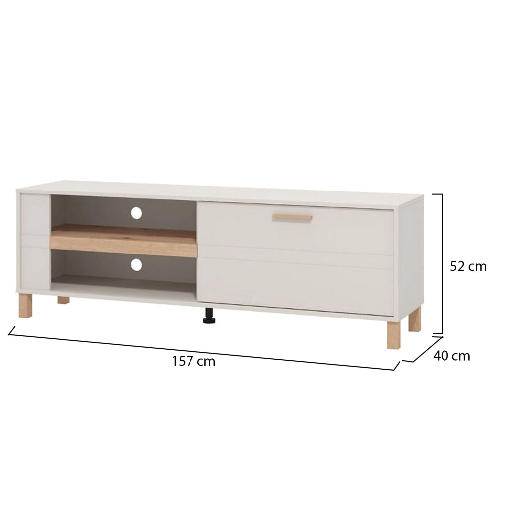 Magliolo, Mobile Porta tv 2 Ripiani, 157x40x52h cm Beige