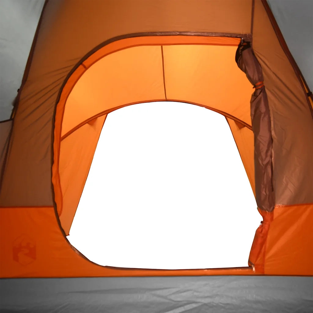 Tenda da Campeggio a Cupola 6 Persone Grigio e Arancione