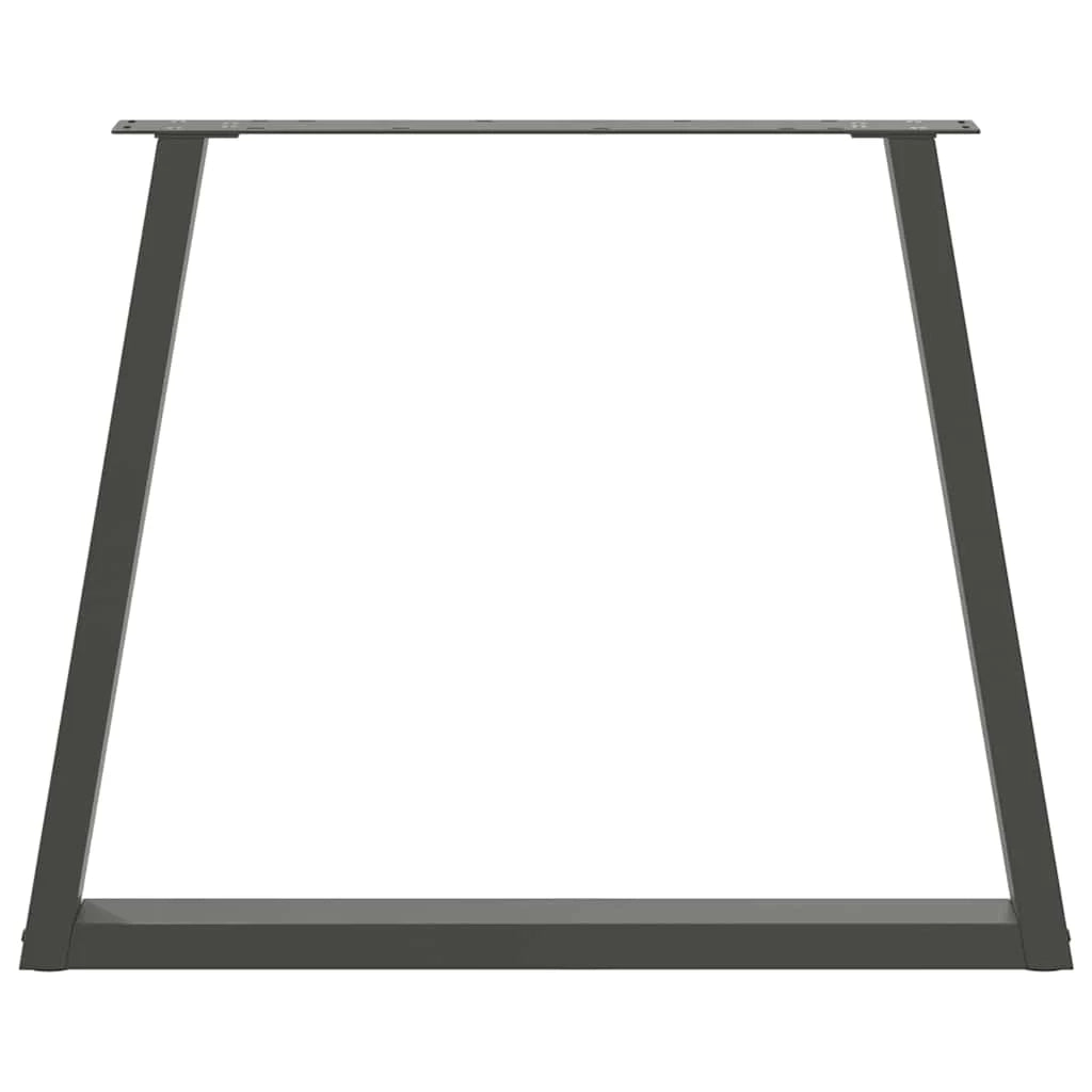 Set di 3 gambe per tavolo da pranzo moderne e geometriche 80 x 73 cm con piedini regolabili in acciaio antracite 02_0056878