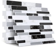 Tegelstickers a strisce grigio scuro – Resistenti al calore e facili da applicare