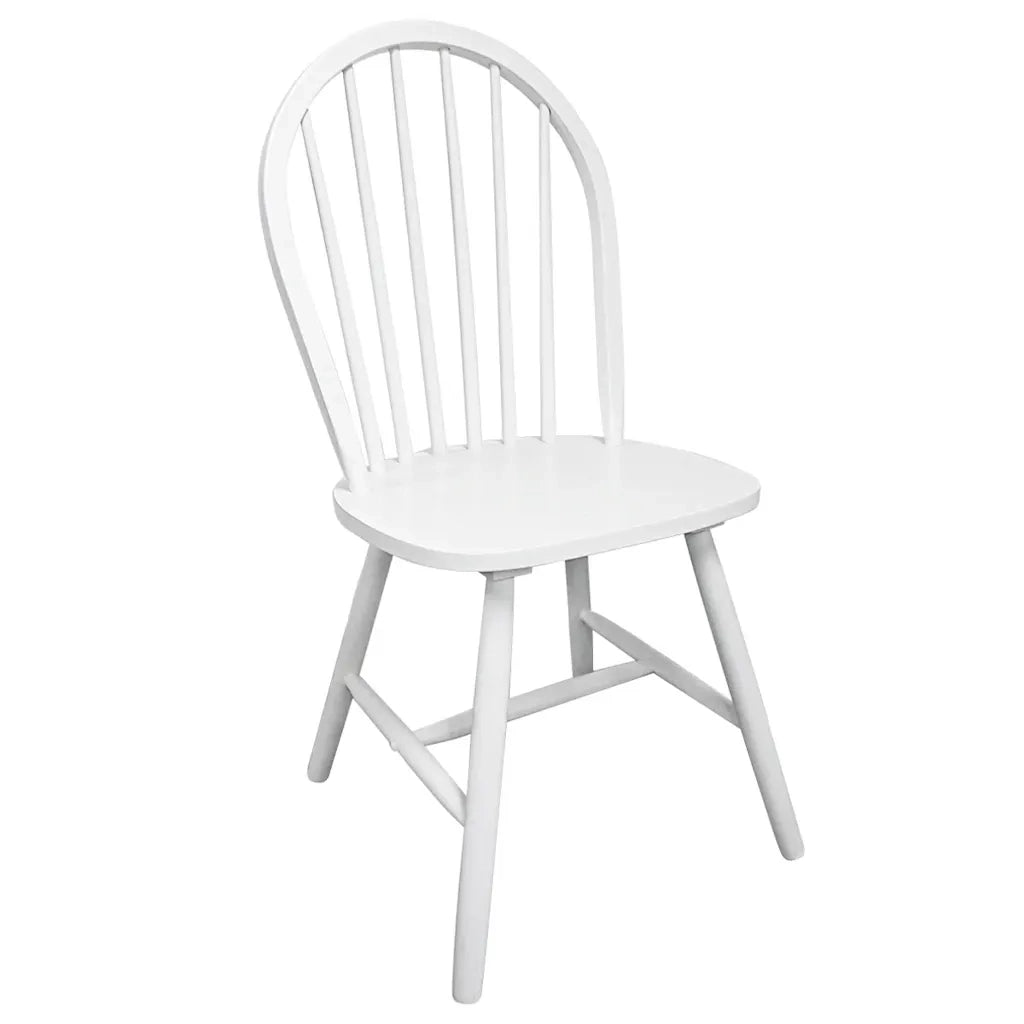 Sedie da Pranzo 4 pz Bianche in Legno Massello di Hevea cod mxl 24309