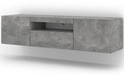 Mobile TV sospeso o a terra 150xH42/36x37 Cm STAND AURA colore cemento