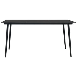 Set da Pranzo da Giardino 7 pz in Rattan PVC Nero 3060217