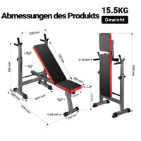 Panca per pesi pieghevole per max 230kg Panca fitness 2in1 inclinata e piana Porta bilanciere