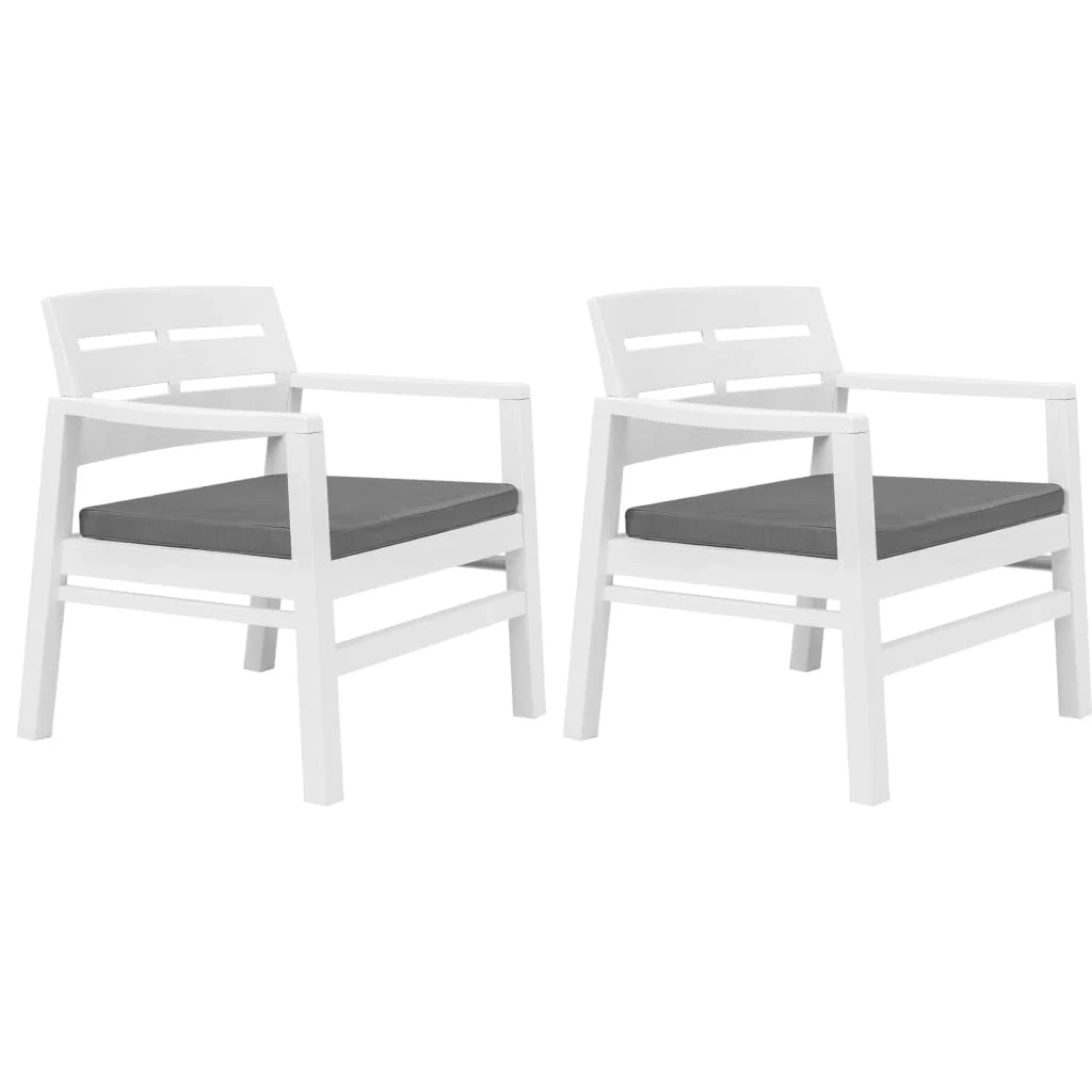 Set di mobili da giardino mobili da esterno set da 3 pezzi plastica bianca 02_0016062