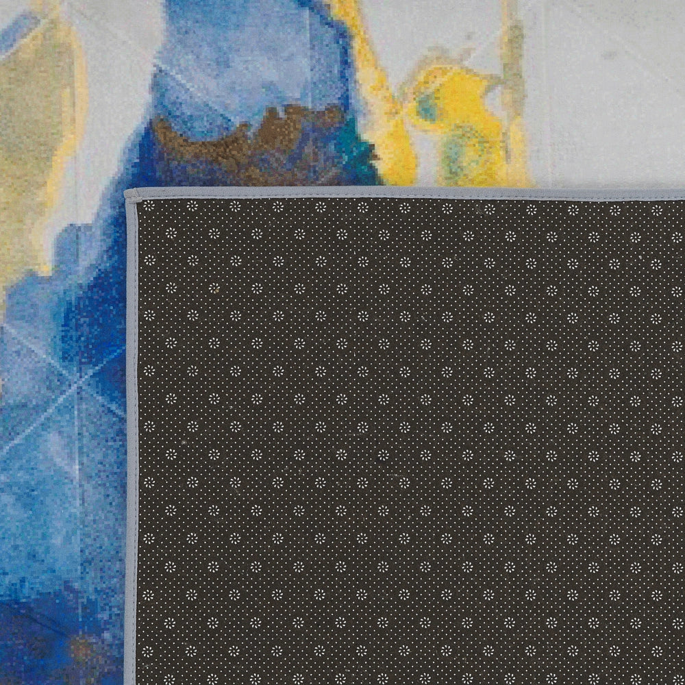 Tappeto per tappetino Moquette Tessuto in poliestere Multicolore Motivo astratto Effetto vernice Fondo rivestito in gomma 160 x 230 cm