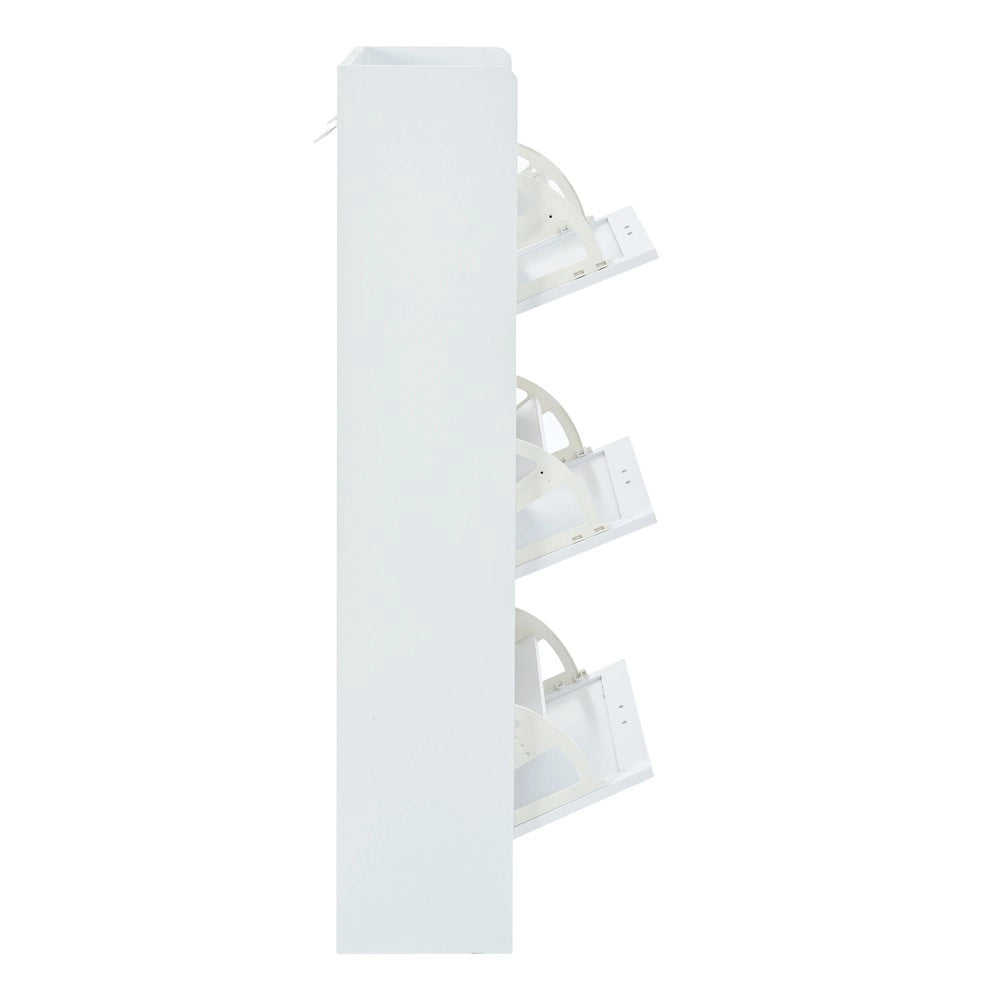 Scarpiera Alta con 6 Ripiani ¨C MINIMAL ¨C Bianco, MDF e Truciolato, 70x24x120 cm