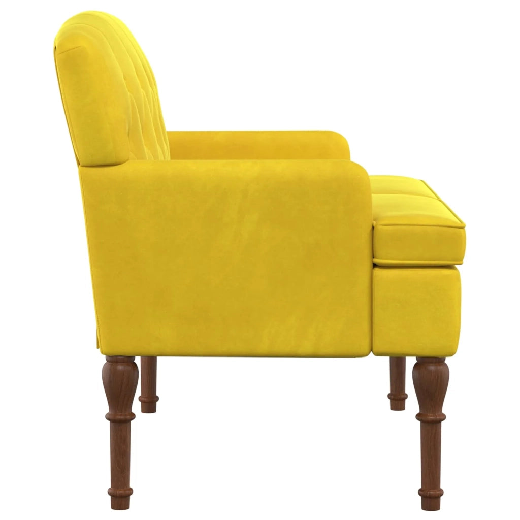 Loveseat con bottoni imbottiti Giallo Chiaro 111 x 65 x 79 cm 42041850