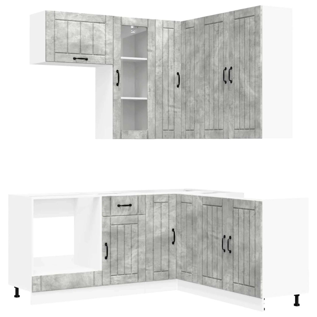 Unità Cucina LUCCA 8 pcs Grigio Cemento Legno ingegnerizzato 3438404
