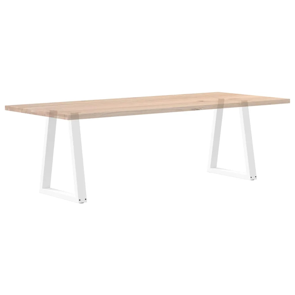 vidaXL Gambe per tavolo da pranzo a forma di V 2 pz bianche 60x(72-73,3) cm in acciaio