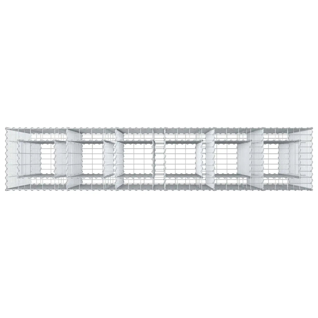 Letto rialzato in gabbione 3 pcs Argento 250 x 50 x 150 cm 3422235