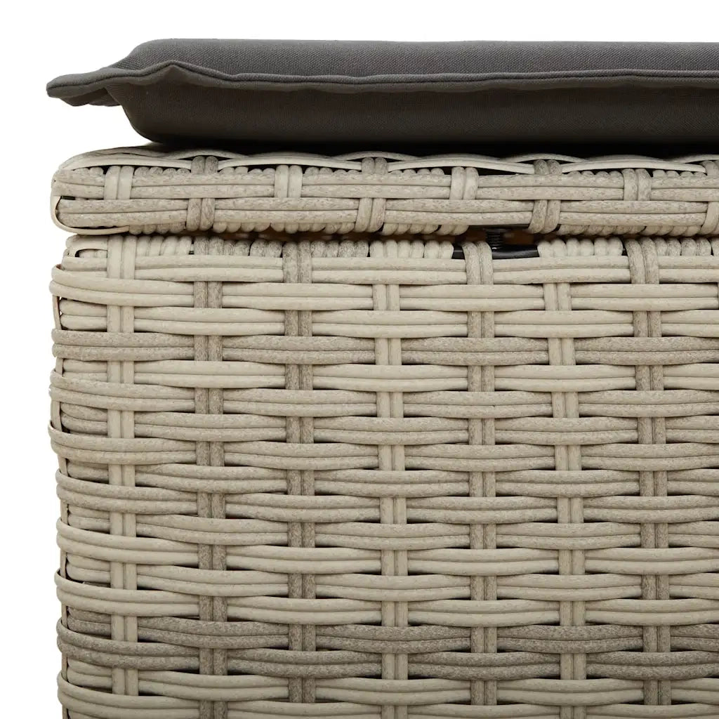 Divano Giardino 2pz | Set Salotto da Giardino con Cuscini Grigio Chiaro Polyrattan Acacia
