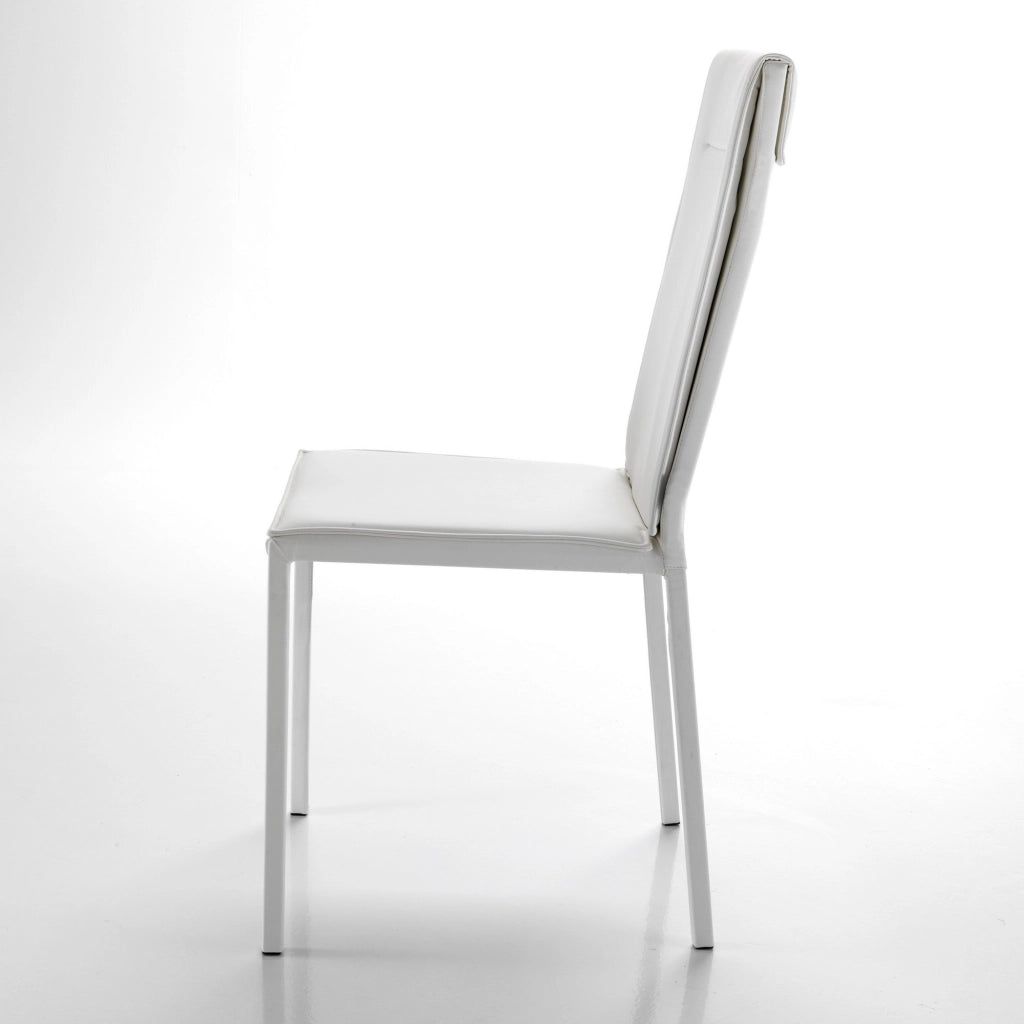 Set 2 sedie in pelle sintetica bianche cm. H.99 x L.44 x P.55