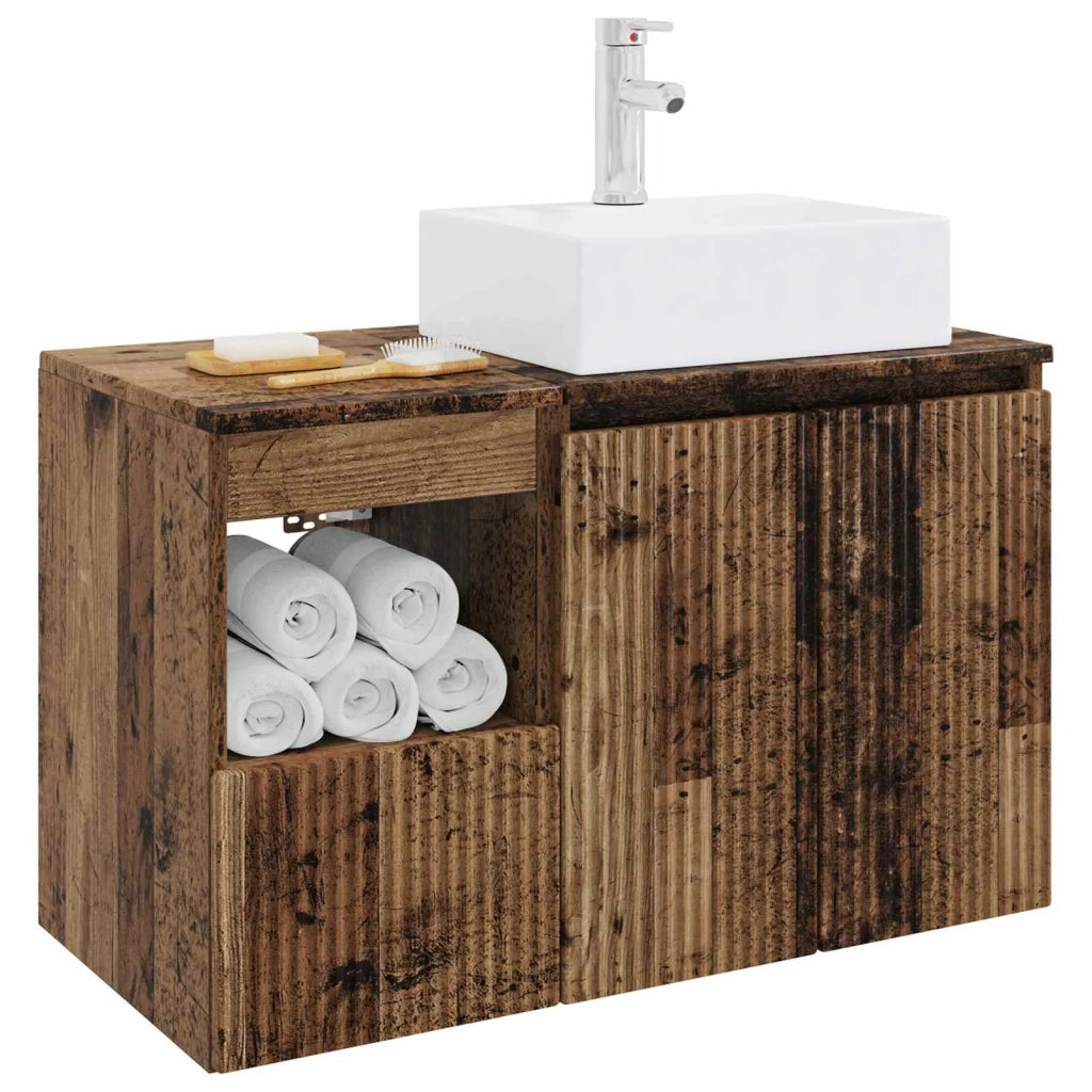 Set di mobili per il bagno 2 pz Legno antico 3404062
