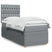 Giroletto a Molle con Materasso Grigio Chiaro 90x190 cm Tessuto 3291918