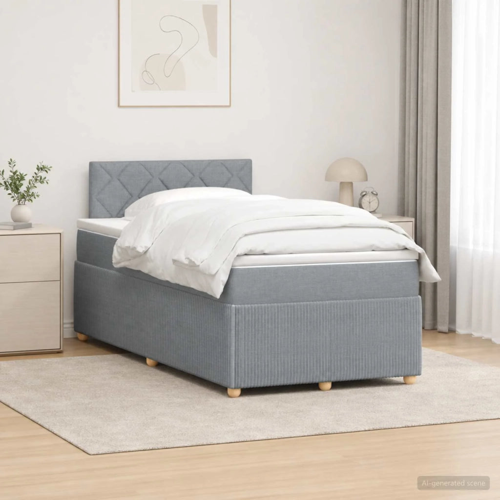 Letto box spring con materasso Grigio Chiaro 120 x 200 cm 3451447