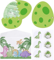 Carte di invito per compleanno bambino - 12 buste e adesivi - tema dinosauro - inviti compleanno bambino - ragazzi e ragazze - festa di compleanno - modello di invito dino.