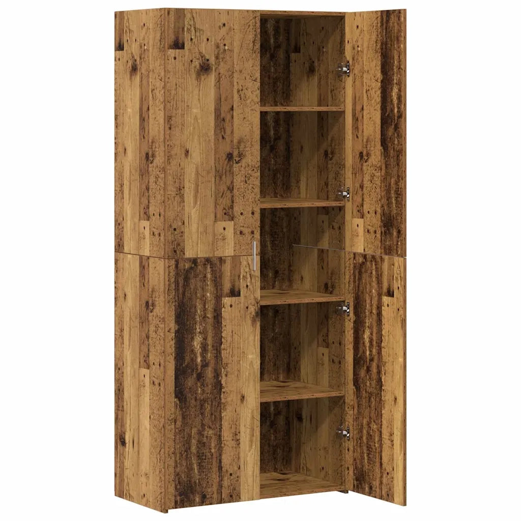 Credenza 2 pz-Set di 2 Buffet-Armadio da cucina Legno vecchio 80 x 42 x 185 cm
