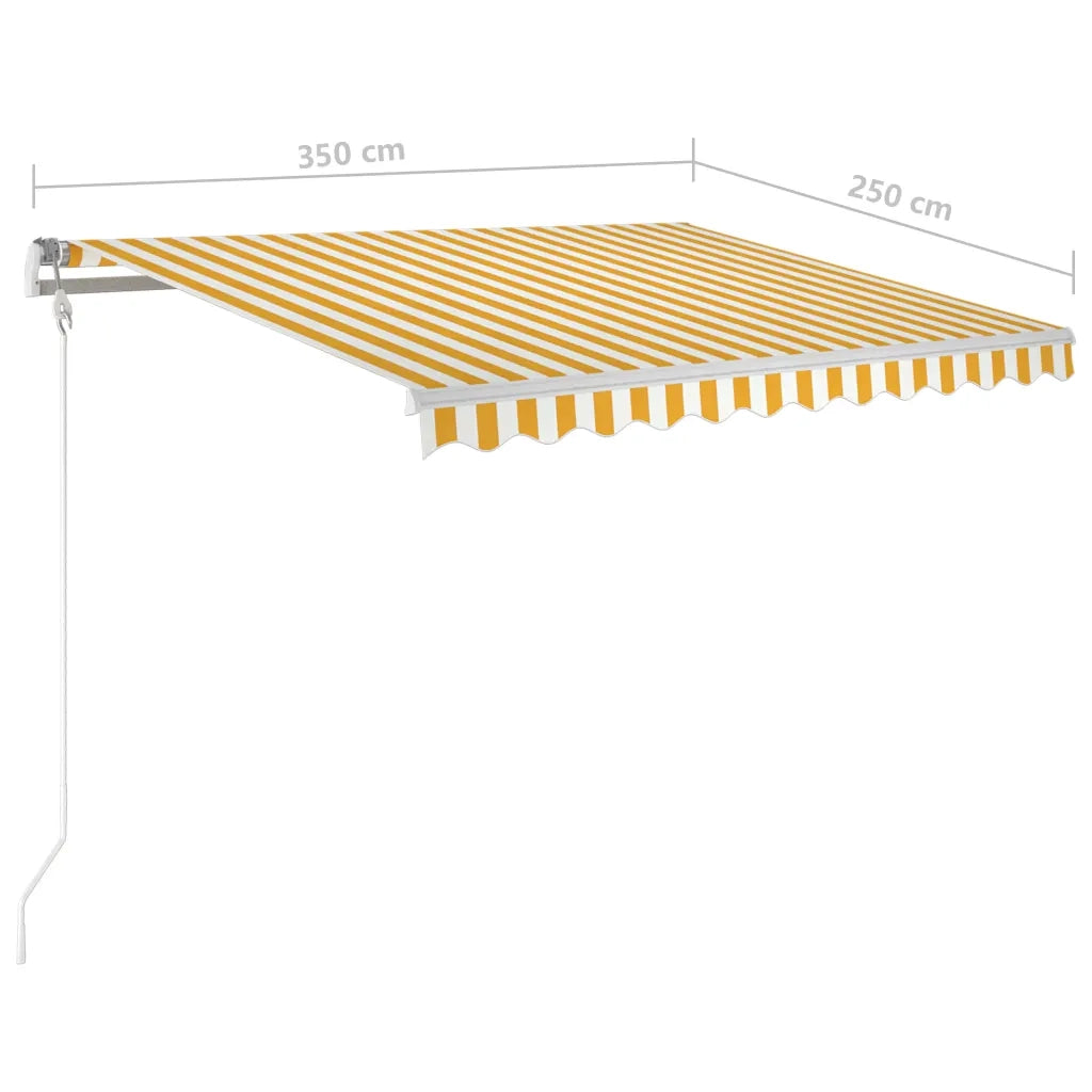 Tenda da Sole Retrattile Manuale 350x250 cm Gialla e Bianca 3068878