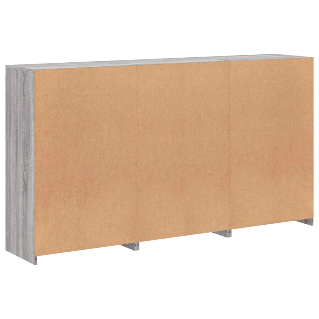 Buffet credenza cassettiera armadio mobile contenitore organizer per cucina soggiorno salotto con luci LED Sonoma 181,5 x 37 x 100 cm grigio 02_0030062