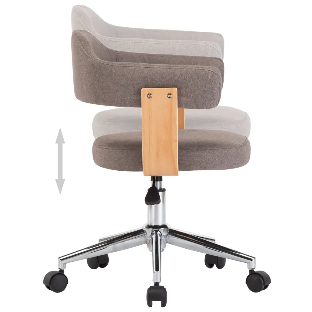 Sedie da Pranzo Girevoli 4 pz Grigio Talpa in Legno e Tessuto 3054906