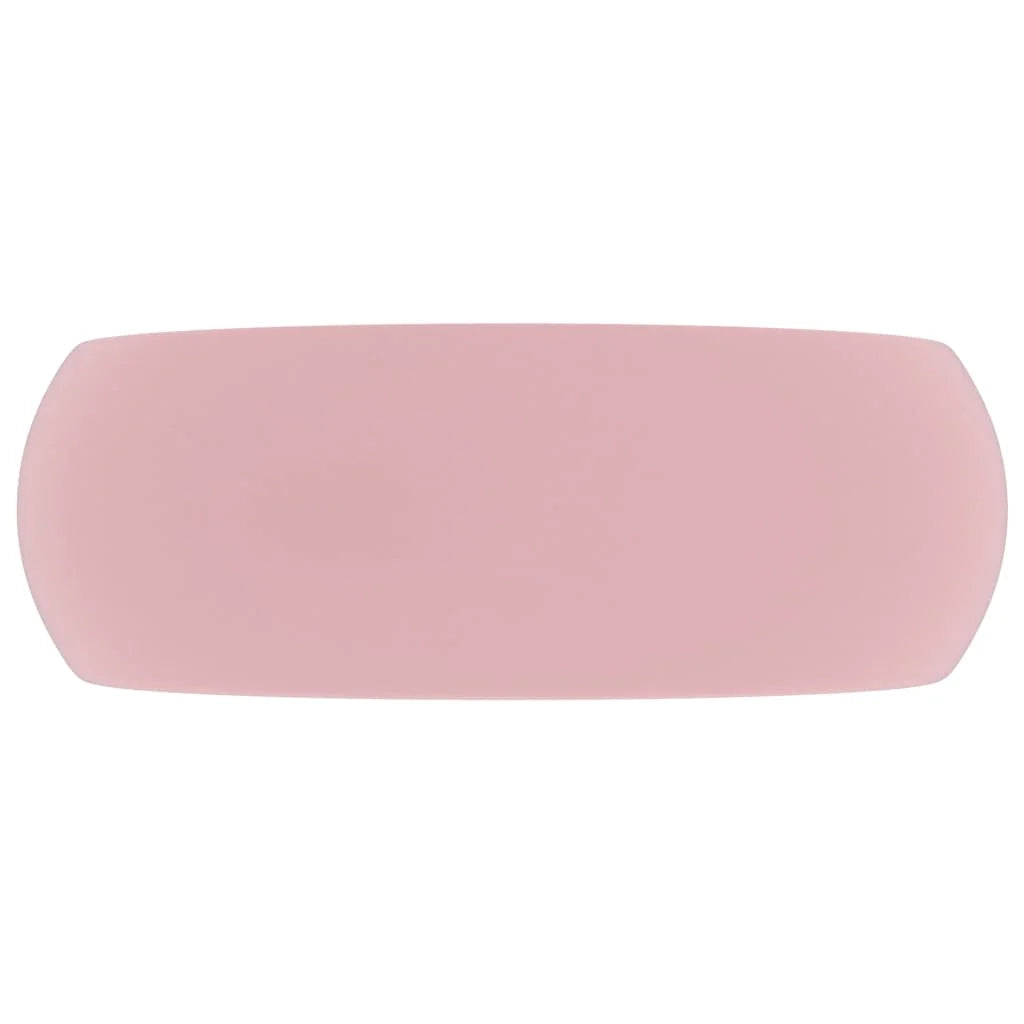 Lavabo da appoggio rotondo di lusso lavabo da bagno lavello da cucina guardaroba arredamento per la casa 40 cm ceramica rosa opaca 02_0002741