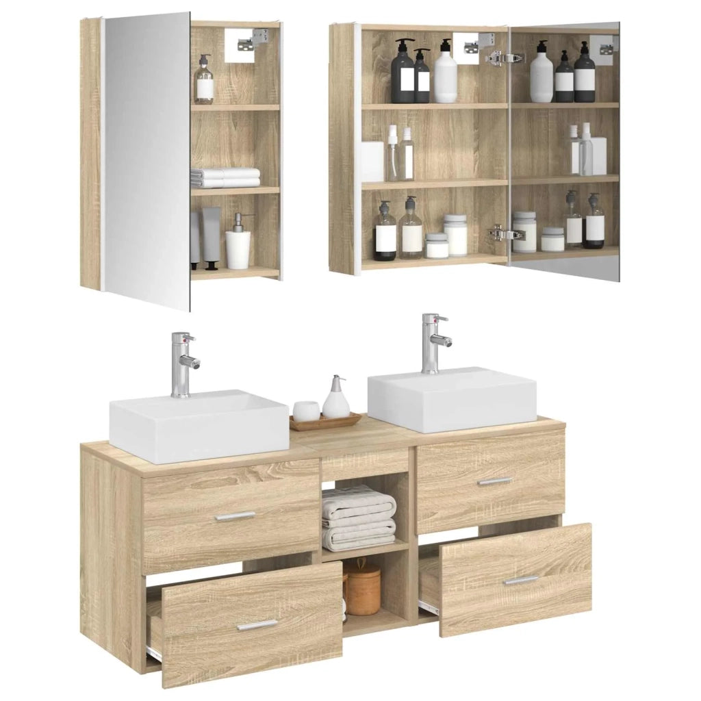 Set di mobili per il bagno 5 pcs Rovere Sonoma 3406809