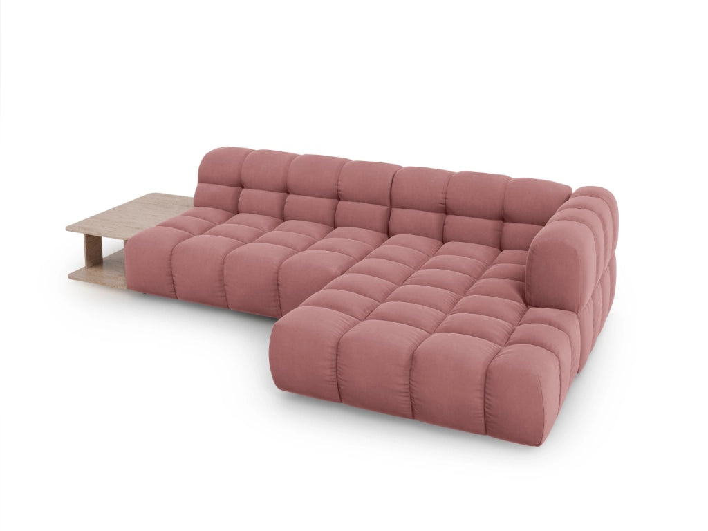 Cosmopolitan Design - Divano angolare modulare destro "Sky" 4 posti in velluto salmone 