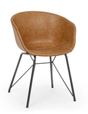 Sedia Warhol Cuoio Vintage in Similpelle Cuoio