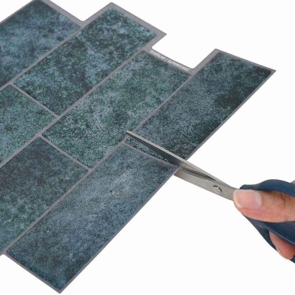 Piastrella subway 10 pcs Blu Verde 29 x 21 cm Poliuretano e PET