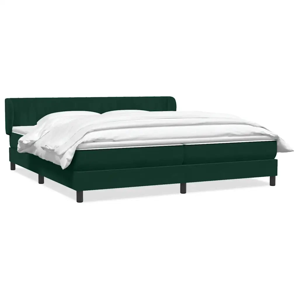 Giroletto a Molle con Materassi Verde Scuro 180x220 cm Velluto