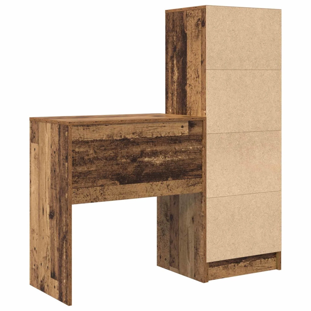 Scrivania con cassetto con lo scaffale 2 pcs Legno vecchio 3337311