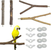 Set di 4 sedili naturali per uccelli, sedili naturali curvi in legno, perne per uccelli in legno, per parrocchetti, valpaccetti, canarini