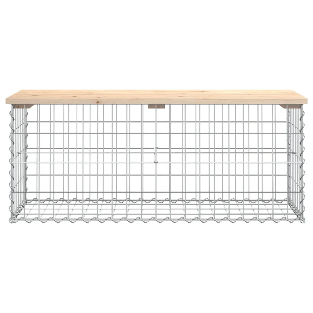 Panca Giardino Design Gabbione-Sgabello-Panca da esterno 103x44x42 cm Legno Massello Pino 139411