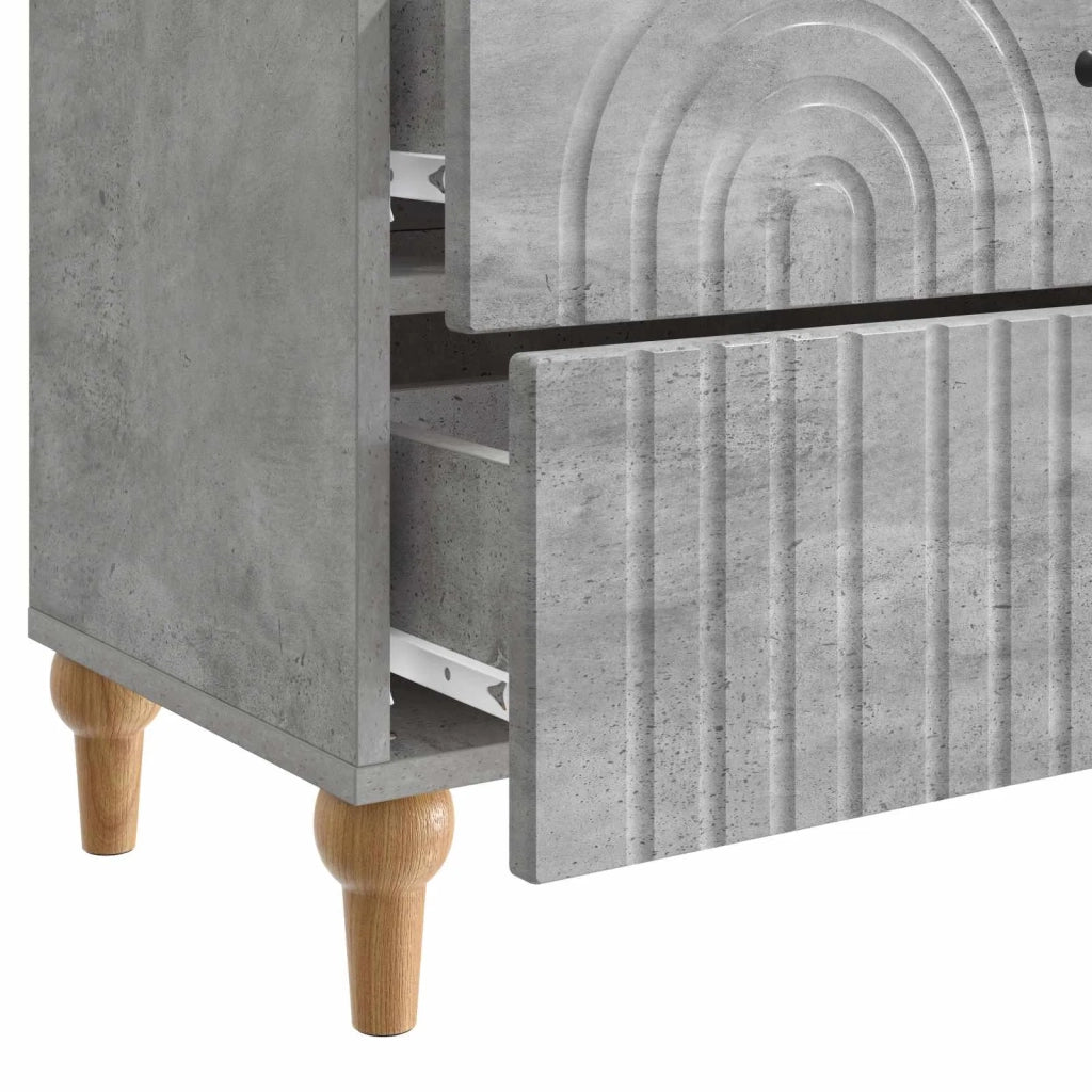 Armadio da Notte con cassetto Grigio Cemento 62 x 34,5 x 48 cm 894088