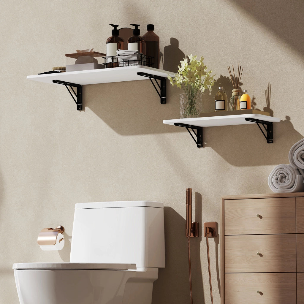 Tavolino pieghevole a muro ¨C zephmum ¨C 80x40x16,5cm 60x30x11,5cm bianco brillo