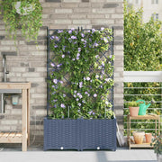 Vaso da giardino 2 pcs Grigio 80 x 40 x 142 cm Plastica 42002874
