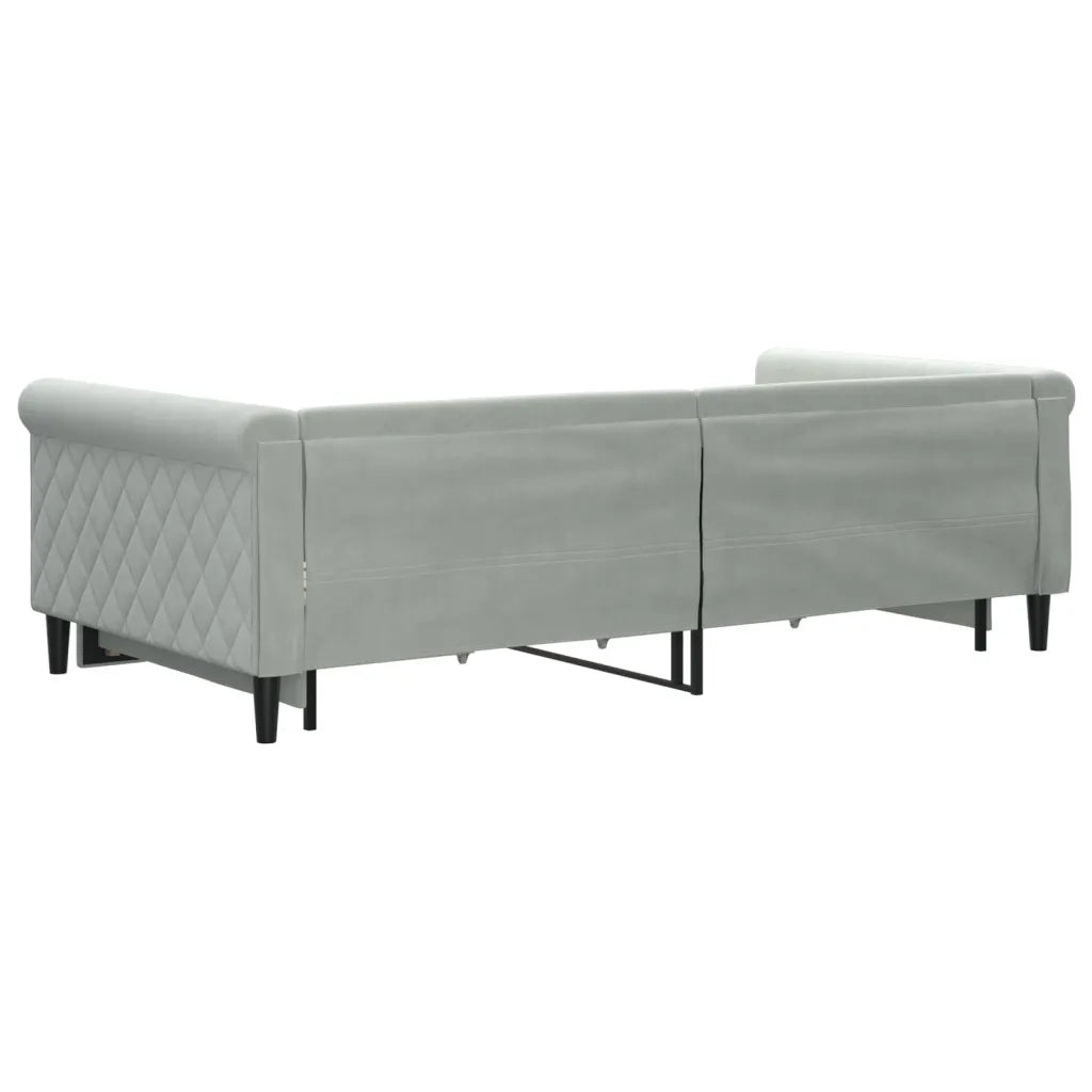 Divano Letto Estraibile Cassetti-Sofa Letto-Daybed Grigio Chiaro 100x200 Velluto 779882