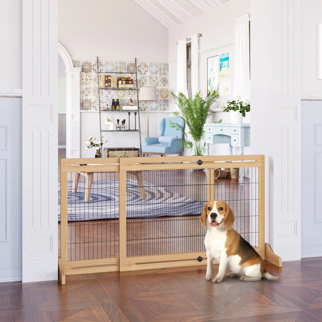 Cancellino per Cani in Legno e Acciaio ¨C Zephmum ¨C Legno 104-180x36x69 cm