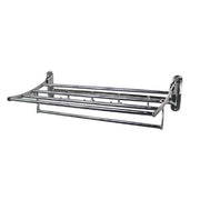 Trade Shop - Mensola Portasciugamani Doppio Ripiano Bagno Ganci Accappatoio In Acciaio 52817 -