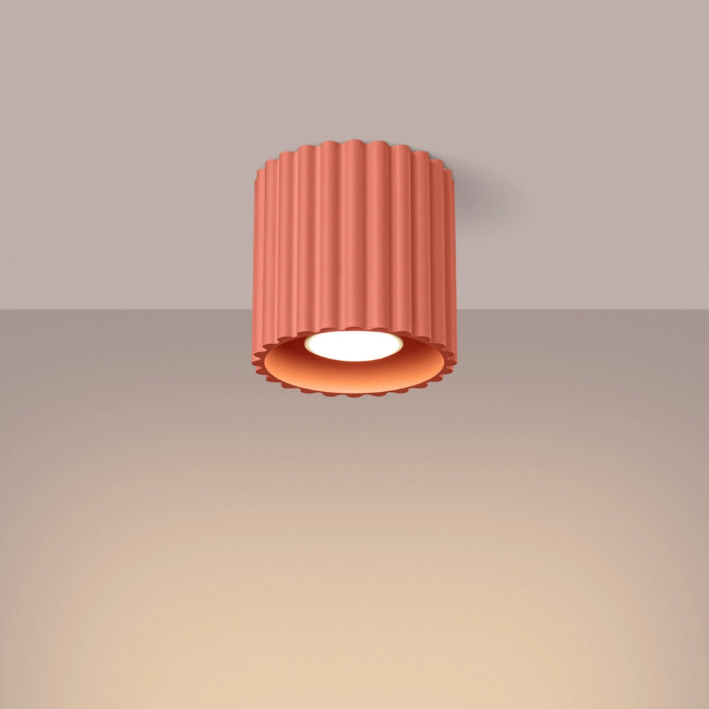 Spot soffitto moderno rigato tondo pesca 10cm GU10