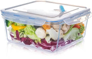 Contenitori in vetro di 3,3L con coperchio, quadrati, BPA liberi per preparazione pasti, viaggio, congelatore, forno