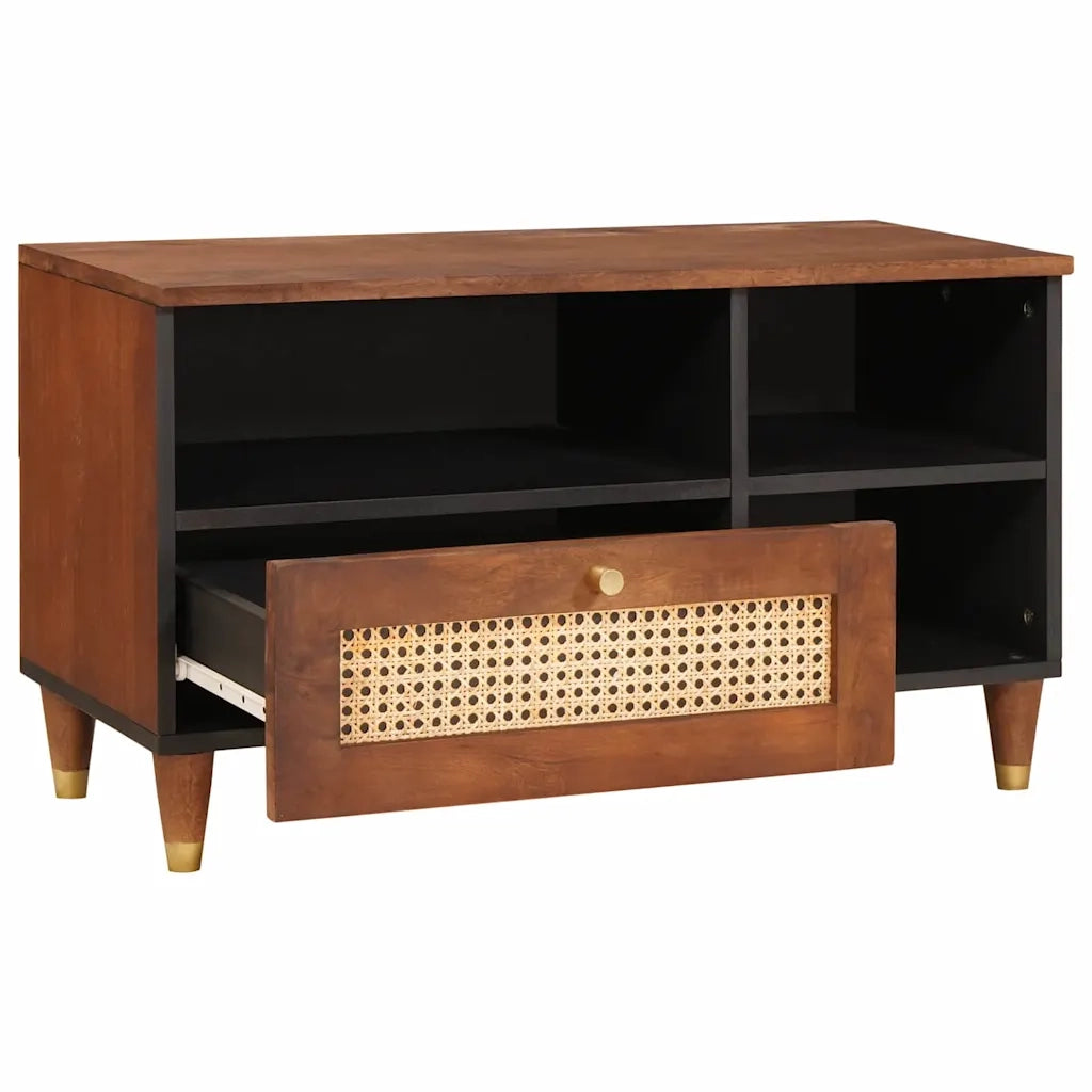 Mobile TV Marrone 80 x 33,5 x 46 cm Legno di mango massello 4018897