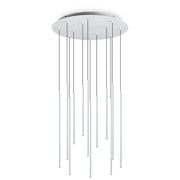 Sospensione Moderna Filo Metallo Bianco 12 Luci Led 25W 3000K Luce Calda