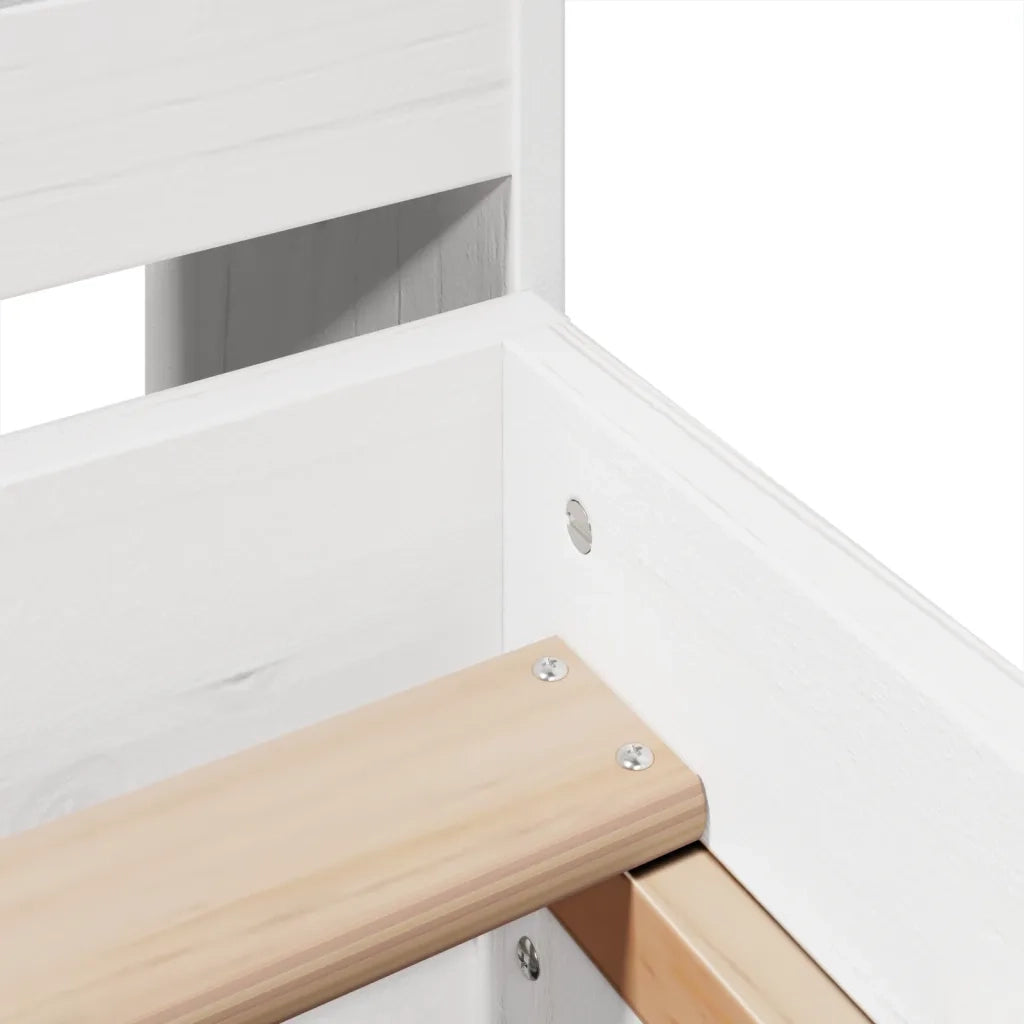Letto senza Materasso Bianco 140x190 cm Legno Massello di Pino 3308856